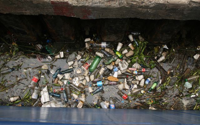 The Ocean, the Biggest Dumpster: These are trashes in the water of Durban Harbon next to the R/V Roger Revelle.