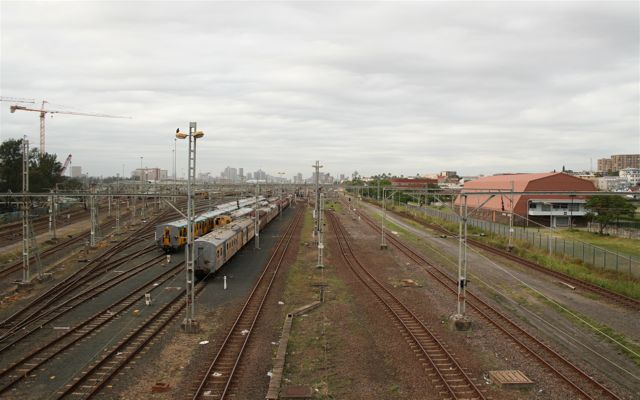 Durban, above the train tracks: Durban Day 1
Downtown Durban
On the Shark's Stadium Bridge looking toward downtown