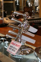 Voodoo Doll Knife Stand: What a knife stand displayed at the Durban's Gateway Shopping Mall! Here, the prices are meant for the rich local people at tourists. There aren't many colored people who would go here to shop.