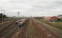 Durban, above the train tracks: Durban Day 1
Downtown Durban
On the Shark's Stadium Bridge looking toward downtown