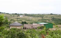Zulu housing style: The cylindrical building is the remaining aspect of the Zulu style in S. Africa. The building is served as a living room, separated from the main house.